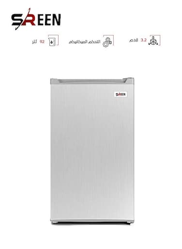 ثلاجة بباب واحد وشاشة، طولها 3.2 قدم، موديل SR120S، لون فضي (غير شامل التركيب)