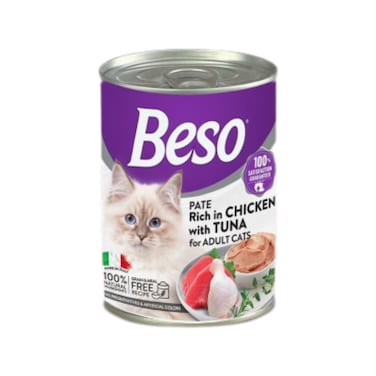 Beso Pate Rich in Chicken and Tuna Canned Cat Food - 400 g