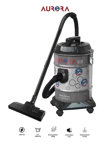 Generic Aurora 21L Vacuum Cleaner, 2000W, High-Efficient Motor &amp; Powerful Suction, Grey Color, Strong Metal Body, Dual-Purpose Floor Brush, AR-21VSY