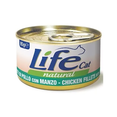 Life Cat Natural Chicken with Beef Canned Cat Food - 85 g