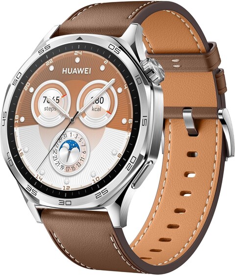 HUAWEI WATCH GT 5 46mm Smartwatch up to 14 Days Battery Life All new Running and Cycling Experience Sharp Edged Design Compatible with iOS and Android Brown Online Carrefour KSA