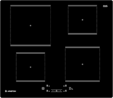 Hotpoint Ariston Built In 60x60cm Induction Electric Hob, 4 Cooking Zones, Touch Control Panel, Power On Indicators, Radiant Regulation, Ceramic Glass Surface, AQ0160SNE (Installation Not Included)