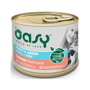 Oasy One Protein Puppy and Mini Salmon Pate Canned Dog Food - 200 g