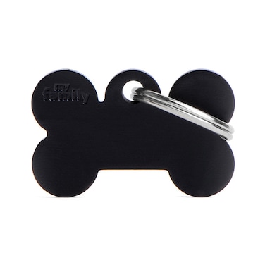 MyFamily Basic Collection in Aluminum Pet ID Tag - Black - Small