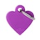 MyFamily Basic Collection Heart in Aluminum Pet ID Tag - Small - Purple