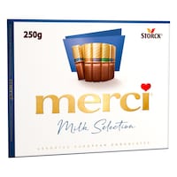 Merci Chocolate, Assorted Premium European Chocolates 250g, 4 Flavors, Milk Selection Perfect for Gifting and Sharing, Made with Carefully Selected Ingredients