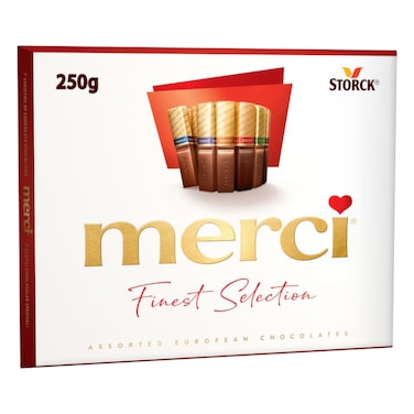 ميرسي تشكيلة شوكولاتة أوروبية فاخرة، 250 غ، 7 نكهات متنوعة، مثالية للهدايا والمشاركة، مكونات مختارة بعناية