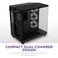 NZXT H6 Flow RGB, CC-H61FB-R1, Compact Dual-Chamber Mid-Tower Airflow Case, Includes 3 x 120mm RGB Fans, Panoramic Glass Panels, High-Performance Airflow Panels, Cable Management, Black