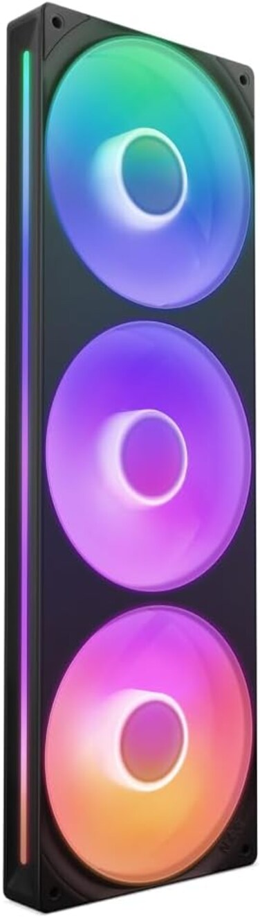 NZXT F360 RGB Core - 360mm Single-Frame Fan Unit With 3 x 120mm RGB Fans - Speed &amp; Lighting Control - High Static Pressure &amp; Airflow - Fluid Dynamic Bearings - 8 aRGB LEDs Per Fan - Black