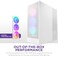 NZXT H7 Flow RGB, Mid-Tower ATX Airflow Case With RGB Fans, Supports Bottom Fans for Direct GPU Cooling, Includes 360mm RGB Single-Frame Fan Unit, Cable Management, White