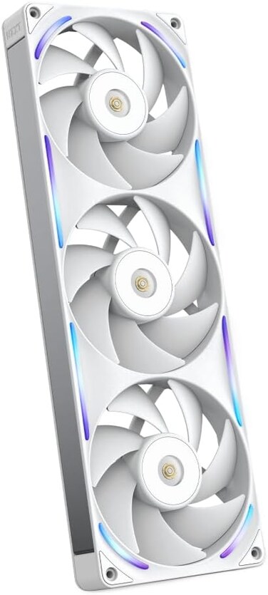 NZXT F360X Performance Single-Frame Fan - 3X 120mm PWM RGB PC Case Fans - Max Airflow &amp; Static Pressure - Low Noise - LCP Frame &amp; Blades - Magnetic Fluid Dynamic Bearing - 30mm Thick - White