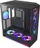 NZXT H9 Flow RGB, (2025) - Large Dual Chamber ATX Mid-Tower Airflow PC Case - Includes 7 RGB Fans (6 x 140 mm, 1 x 120 mm) and Control Stroke - 420 mm Radiator Support - Black