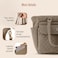 SUNVENO Corduroy Diaper Bag with Changing Mat and Stroller Straps - Beige Khaki