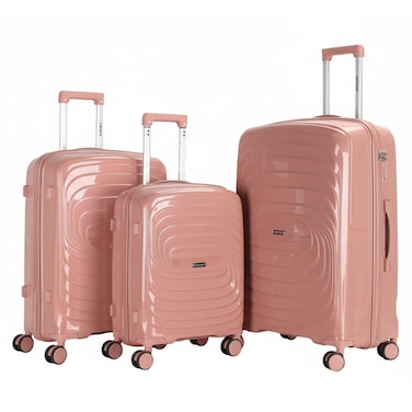 مجموعة أمتعة VIPTOUR مكونة من 3 قطع من حقيبة سفر ناعمة من البولي بروبيلين بسحاب قوي 20/24/28 بوصة