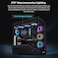علبة NZXT H7 Flow RGB، علبة كمبيوتر متوسطة الحجم ATX مزودة بمراوح RGB، تدعم المراوح السفلية لتبريد وحدة معالجة الرسومات مباشرةً، تتضمن وحدة مروحة RGB أحادية الإطار مقاس 360 مم لون أسود