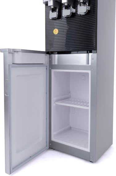 موزع مياه تحميل علوي 85 واط مع قفل أمان بلاتينيوم، فضي/أسود