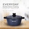 Muller Kitchen Cooking Pot with Glass Lid, 24 Cm 4.3 Liter, Die-Cast Aluminum German Nonstick Marble Granite Coating, PFOA FREE - MK-3004