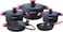 Muller Kitchen Cookware Set 9 Pieces, Die-Cast Aluminum German Nonstick Marble Granite Coating, PFOA FREE - Mk-3011