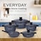 Muller Kitchen Cookware Set 9 Pieces, Die-Cast Aluminum German Nonstick Marble Granite Coating, PFOA FREE - Mk-3031