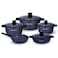 Muller Kitchen Cookware Set 9 Pieces, Die-Cast Aluminum German Nonstick Marble Granite Coating, PFOA FREE - Mk-3031