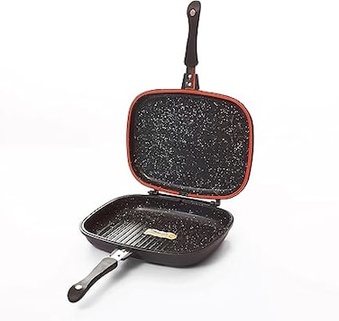 Muller Kitchen Double Grill Pan, Die-Cast Aluminium (German Marble Granite Nonstick Coating Technology), PFOA FREE -  MK-3001