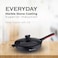 Muller Kitchen Frypan 28 Cm, with Glass Lid, Die-Cast Aluminum German Nonstick Marble Granite Coating, PFOA FREE - MK-3028