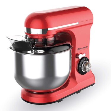 Muller Kitchen Stand Mixer, 7L Stainless Steel Bowl, 1300W, Red, MK-6039