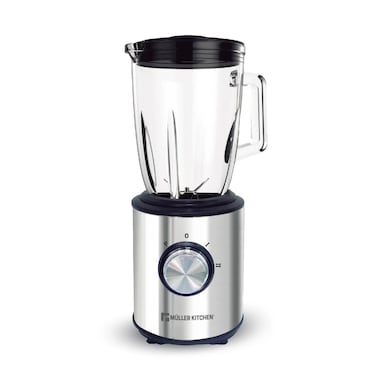 Muller Kitchen Blender, 2-Speed, Glass Jar 1.5L, 600W, Silver - MK-6005