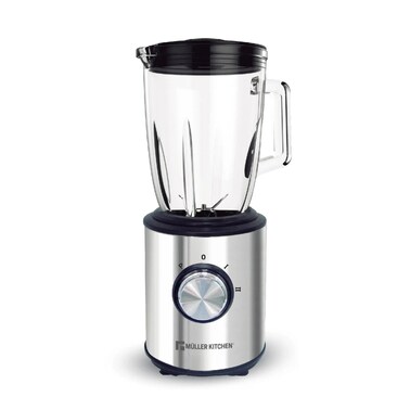 Muller Kitchen Blender, 2-Speed, Glass Jar 1.5L, 600W, Silver - MK-6005