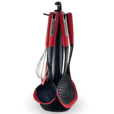 Muller Kitchen 7 Pcs Silicon Utensil Set with Rotating Stand - MK-1611