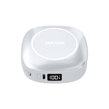 باوربنك لا سلكي من زنديور بقوة 10 الاف ملي امبير مع كيبل مدمج Type C لون ابيض