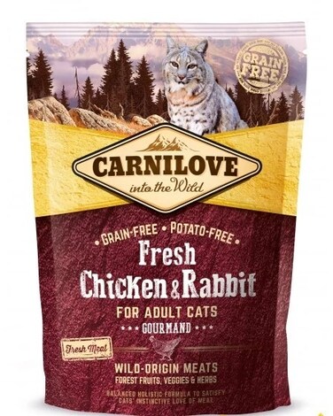 Carnilove Fresh Chicken and Rabbit Gourmand Dry Cat Food - 400 g