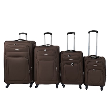 VIPTOUR 4 Piece Softside Spinner 4 Wheels Fabric Trolley Luggage With Number Lock 20/24/28/32 Inches, VT-TR512