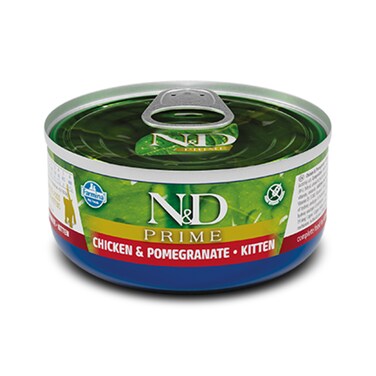 Farmina N&amp;D Prime Chicken and Pomegranate Canned Kitten Food - 70 g - Pack of 24