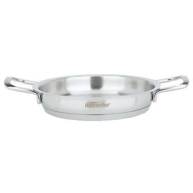 Alsaif Gallery Turkish Stainless Steel Omelette Pan With Handle 18 X 3.5