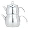 Saif Gallery Steel Teapot Set, 2 Pieces - Silver