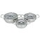 Turkish Steel Cookware Set With Glass Lid, 6 Pieces (14*16*18 Cm)