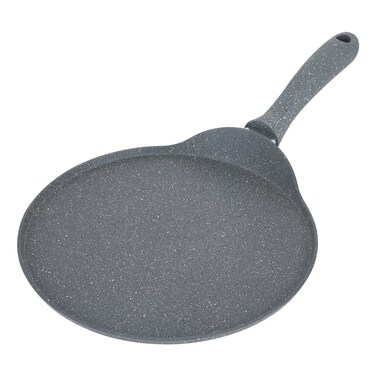 Alsaif Gallery Granite Frying Pan With Flat Edges, Gray Crepe, 26cm