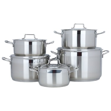 Turkish Steel Cookware Set, 10 Pieces