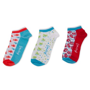 3 Pair Of Printed Socks Multicolour
