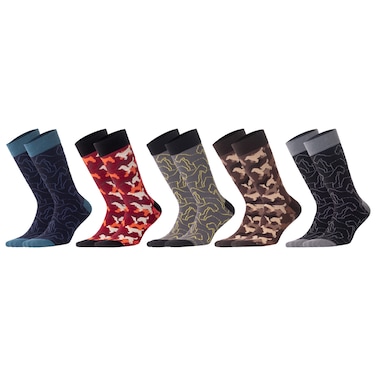 Biggdesign 5 Pairs Dogs Design Men Socks