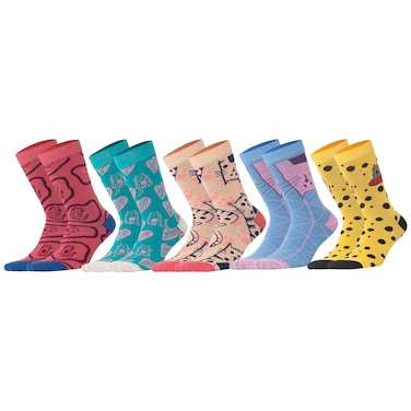 Biggdesign 5 Pairs Cats Design Women Socket Socks