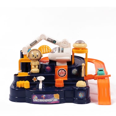 Ogi Mogi Toys 4 Button Control Space Adventure Play Set, Preschool Imagination Play for Boys and Girls, Race Tracks with Slide, Educational Gifts for Children Aged 2 and Up