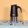 Any Morning Stovetop Espresso Coffee Maker Stainless Steel Induction Moka Pot, 300 ml - 10 oz, Black
