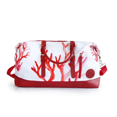 Anemoss Coral Travel Bag, Gym Bag for Women and Men, Weekender Bag, Tote Bag with Zipper, Duffel Bag, Sports Bag, Travel Tote Bags, Large Capacity, 50 L