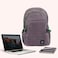 Biggdesign Moods Up Laptop Backpack for Men and Women, Waterproof Work Bag with Laptop Compartment, Travel Backpack with USB Charging Port, 15 Inch Laptop and Notebook, Anti Theft, Grey