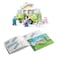 Ogi Mogi Toys Educational Building Blocks &ndash; Green Camping Van with Light, 304 Pieces, 2 Figurines &amp; Mini Bike &ndash; Fun DIY Toy for Kids, Light-Up Van for Pretend Play &amp; Building Fun