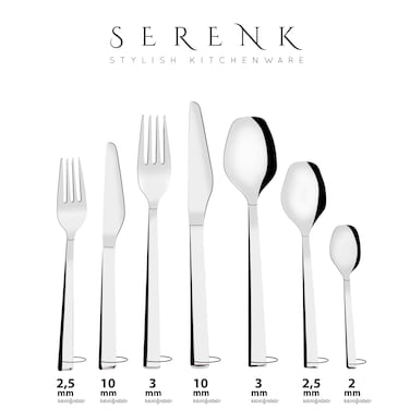 Serenk New York 18-Piece 18/10 Stainless Steel Cutlery Set &ndash; Polished, Durable Flatware for Modern Dining