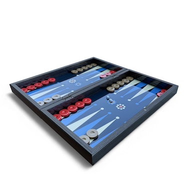BiggDesign Star Backgammon Set with Dice and Checkers   Magnetic Lock MDF Foldable Case with Anti-Scratch Floor, 2-Layer Varnish Glossy Finish Tavla Board Game