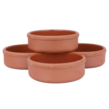 طقم فخار سيف غاليري 4 قطع، فخار - بني